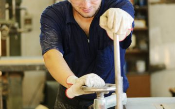 Craft worker working at workshop