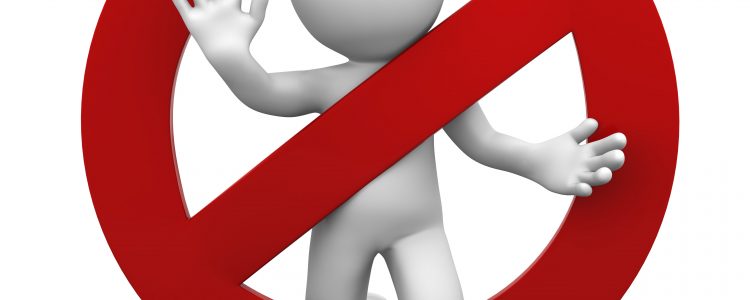 3d human with red stop sign