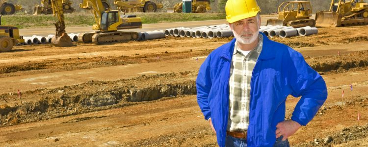 Construction Worker on Highway Project