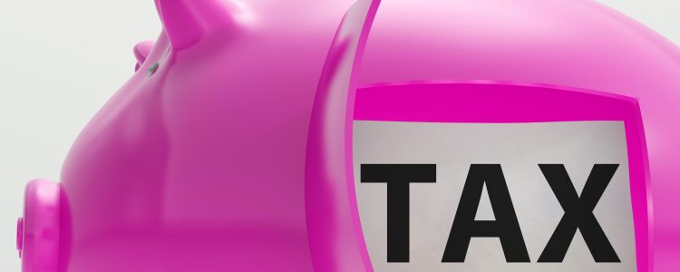 Tax In Piggy Shows Taxation Savings Taxpayer