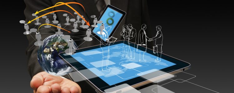 Technology in the hand of businessmen