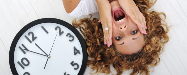 Girl and clock panic