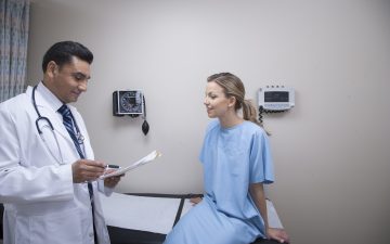 Doctor with patient