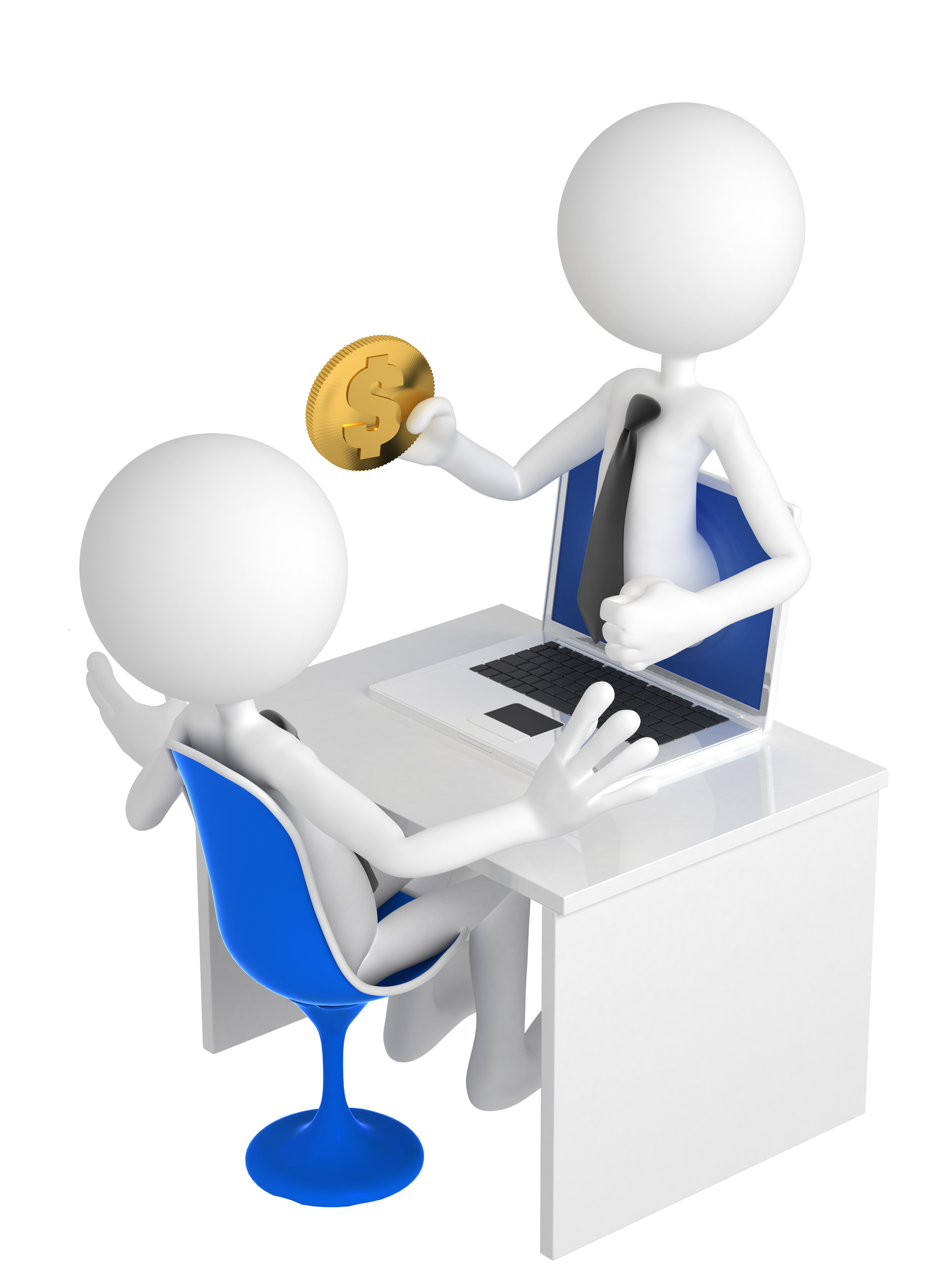 Getting money through laptop screen