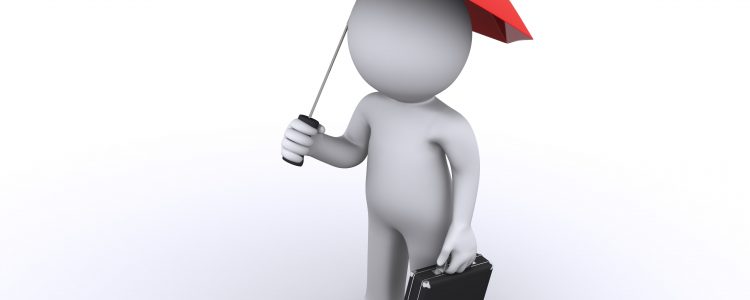 3d character with umbrella