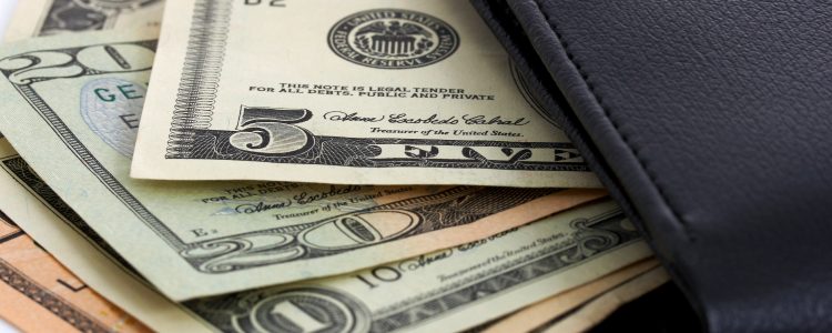 Dollars Cash In A Black Wallet