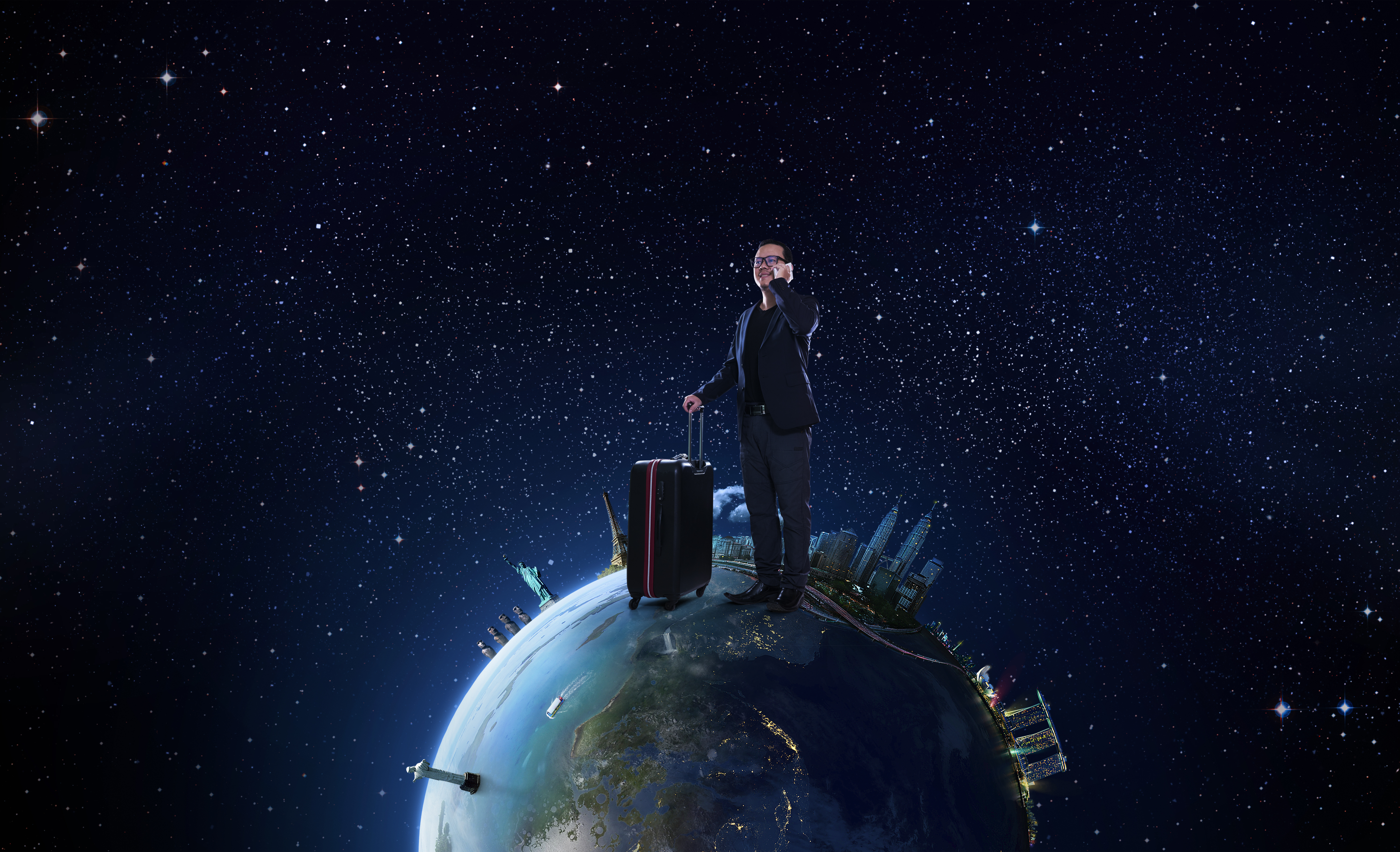 business men travel the world concept